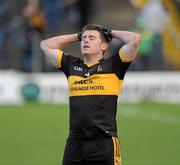 18 February 2012; A dejected Keith McMahon, Dr. Crokes, at the final whistle. AIB GAA Football All-Ireland Senior Club Championship Semi-Final, Dr. Crokes, Kerry v Crossmaglen Rangers, Armagh, O'Moore Park, Portlaoise, Co. Laois. Picture credit: Oliver McVeigh / SPORTSFILE