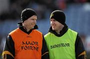 18 February 2012; Crossmaglen Rangers joint managers, Gareth O'Neill and Tony McEntee, right. AIB GAA Football All-Ireland Senior Club Championship Semi-Final, Dr. Crokes, Kerry, v Crossmaglen Rangers, Armagh, O'Moore Park, Portlaoise, Co. Laois. Picture credit: Oliver McVeigh / SPORTSFILE