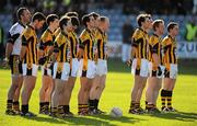 18 February 2012; The Crossmaglen Rangers team stand for the national anthem. AIB GAA Football All-Ireland Senior Club Championship Semi-Final, Dr. Crokes, Kerry, v Crossmaglen Rangers, Armagh, O'Moore Park, Portlaoise, Co. Laois. Picture credit: Oliver McVeigh / SPORTSFILE