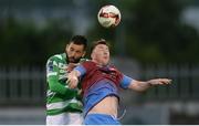 23 June 2017; Sean Brennan of Drogheda United in action against David Webster of Shamrock Rovers during the SSE Airtricity League Premier Division match between Shamrock Rovers and Drogheda United at Tallaght Stadium in Tallaght, Co Dublin. Photo by Piaras Ó Mídheach/Sportsfile
