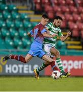 23 June 2017; Stephen Meaney of Drogheda United in action against Roberto Lopes of Shamrock Rovers during the SSE Airtricity League Premier Division match between Shamrock Rovers and Drogheda United at Tallaght Stadium in Tallaght, Co Dublin. Photo by Piaras Ó Mídheach/Sportsfile