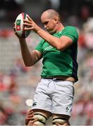 24 June 2017; Devin Toner of Ireland during the warm-up before the international rugby match between Japan and Ireland in the Ajinomoto Stadium in Tokyo, Japan. Photo by Brendan Moran/Sportsfile