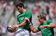 24 June 2017; James Ryan, left, and Kieran Treadwell of Ireland during the warm-up before the international rugby match between Japan and Ireland in the Ajinomoto Stadium in Tokyo, Japan. Photo by Brendan Moran/Sportsfile