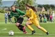 25 June 2017; Chloe Spillane of Waterford Womens League in action against Charlie Hanrahan of Limerick County Underage League during the Fota Island Resort FAI Gaynor Cup at the University of Limerick in Limerick. Photo by David Maher/Sportsfile