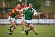 25 June 2017; Mark Gottsche of London in action against Ciaran Moran of Carlow during the GAA Football All-Ireland Senior Championship Round 1B match between London and Carlow at McGovern Park in Ruislip, London. Photo by Seb Daly/Sportsfile