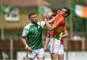 25 June 2017; Eoin Murray of London tussles with Seán Gannon of Carlow during the GAA Football All-Ireland Senior Championship Round 1B match between London and Carlow at McGovern Park in Ruislip, London. Photo by Seb Daly/Sportsfile