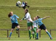25 June 2017; Muireann Devaney of the Sligo Leitrim Schoolboys and girls League  in action against Kate Slevin and Camille Keane of the Galway and District League during the U.14 Cup final at the Fota Island Resort FAI Gaynor Cup at the University of Limerick in Limerick. Photo by David Maher/Sportsfile