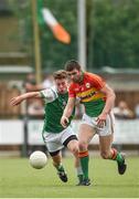 25 June 2017; Seán Murphy of Carlow in action against David Carrabine of London during the GAA Football All-Ireland Senior Championship Round 1B match between London and Carlow at McGovern Park in Ruislip, London. Photo by Seb Daly/Sportsfile
