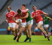 25 June 2017; Daniel O'Connell of Louth in action against Ciarán Sheridan of Meath during the Leinster GAA Football Junior Championship Final match between Louth and Meath at Croke Park in Dublin. Photo by Ray McManus/Sportsfile