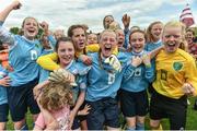 25 June 2017; Players from the Galway and District League celebrate after winning the U.14 Cup Final against Sligo Leitrim Schoolboys and girls League during the Fota Island Resort FAI Gaynor Cup at the University of Limerick in Limerick. Photo by David Maher/Sportsfile