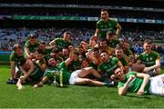 25 June 2017; Meath players celebrate with the cup after the Leinster GAA Football Junior Championship Final match between Louth and Meath at Croke Park in Dublin. Photo by Eóin Noonan/Sportsfile
