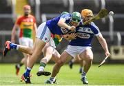 25 June 2017; Sean Downey, left, and Cahir Healy of Laois in action during the GAA Hurling All-Ireland Senior Championship Preliminary Round match between Laois and Carlow at O'Moore Park in Portlaoise, Co. Laois. Photo by Ramsey Cardy/Sportsfile