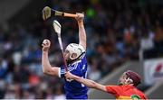 25 June 2017; Neil Foyle of Laois in action against Alan Corcoran of Carlow during the GAA Hurling All-Ireland Senior Championship Preliminary Round match between Laois and Carlow at O'Moore Park in Portlaoise, Co. Laois. Photo by Ramsey Cardy/Sportsfile