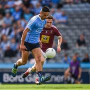 25 June 2017; Niall Scully of Dublin in action against Mark McCallon of Westmeath  during the Leinster GAA Football Senior Championship Semi-Final match between Dublin and Westmeath at Croke Park in Dublin. Photo by Ray McManus/Sportsfile