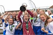 25 June 2017; Captain Rachael Kelly of Metropolitan girls League celebrates with her teammates after winning the Under 16 final at the Fota Island Resort FAI Gaynor Cup at the University of Limerick in Limerick. Photo by David Maher/Sportsfile