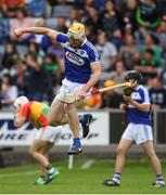 25 June 2017; Leigh Bergin of Laois celebrates at the final whistle of the GAA Hurling All-Ireland Senior Championship Preliminary Round match between Laois and Carlow at O'Moore Park in Portlaoise, Co. Laois. Photo by Ramsey Cardy/Sportsfile