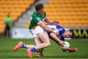 25 June 2017; Ciaran Brady of Cavan is tackled by Michael Brazil of Offaly during the GAA Football All-Ireland Senior Championship Round 1B match between Offaly and Cavan at O'Connor Park in Tullamore, Co. Offaly. Photo by Ramsey Cardy/Sportsfile