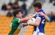 25 June 2017; Michael Brazil of Offaly tussles with Ciaran Brady of Cavan during the GAA Football All-Ireland Senior Championship Round 1B match between Offaly and Cavan at O'Connor Park in Tullamore, Co. Offaly. Photo by Ramsey Cardy/Sportsfile