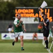 25 June 2017; Owen Mulligan of London leaves the feild to receive treatment to a cut nose during the GAA Football All-Ireland Senior Championship Round 1B match between London and Carlow at McGovern Park in Ruislip, London. Photo by Seb Daly/Sportsfile