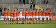 25 June 2017; The Armagh team stand for the National Anthem before the GAA Football All-Ireland Senior Championship Round 1B match between Armagh and Fermanagh at the Athletic Grounds in Armagh. Photo by Oliver McVeigh/Sportsfile