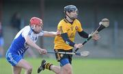 19 February 2012; Kevin McGarry, Ulster, in action against Jason Grealish, Connacht. M Donnelly GAA Hurling All-Ireland Interprovincial Championship Semi-Final, Connacht v Ulster, Duggan Park, Ballinasloe, Co. Galway. Picture credit: Diarmuid Greene / SPORTSFILE