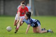 19 February 2012; Sinead Goldrick, Dublin, in action against Norita Kelly, Cork. Bord Gais Energy Ladies National Football League, Division 1, Round 3, Dublin v Cork, Ballyboden St. Enda's GAA Club, Ballyboden, Dublin. Picture credit: Pat Murphy / SPORTSFILE