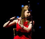 18 February 2012; Maura Ní Cheallaigh, a member of the Na Fianna GAA Club, Killeagh, Co. Offaly, who won the event, performing in the 'Instrumental Music' competition during the All-Ireland Scór na nÓg Final 2012. Royal Theatre & Events Centre, Castlebar, Co. Mayo. Picture credit: Ray McManus / SPORTSFILE