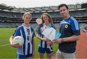 26 June 2017; Ballyboden St Endas ladies footballer Emily Flanagan, left, camogie player Rachel Ruddy and footballer Michael Darragh Macauley at the launch of the One Club Guidelines at Croke Park in Dublin. Photo by Ramsey Cardy/Sportsfile
