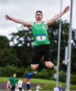 24 June 2017; Gabriel Bell of DLS Dundalk, Co. Louth, competing in the long jump at the Irish Life Health Tailteann School’s Interprovincial Schools Championships at Morton Stadium in Santry, Dublin. Photo by Ramsey Cardy/Sportsfile