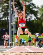 24 June 2017; Aoibhinn Farrell of Mercy Woodford, Woodford, Co. Galway, competing in the long jump at the Irish Life Health Tailteann School’s Interprovincial Schools Championships at Morton Stadium in Santry, Dublin. Photo by Ramsey Cardy/Sportsfile