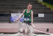 24 June 2017; Susan Glennon of St Finians Mullingar, Co. Westmeath, competing in the 1,500m steeplechase at the Irish Life Health Tailteann School’s Interprovincial Schools Championships at Morton Stadium in Santry, Dublin. Photo by Ramsey Cardy/Sportsfile