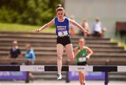 24 June 2017; Alannah Neff of Carrigaline CS, Carrigaline, Co. Cork, competing in the 1,500m steeplechase at the Irish Life Health Tailteann School’s Interprovincial Schools Championships at Morton Stadium in Santry, Dublin. Photo by Ramsey Cardy/Sportsfile