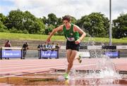 24 June 2017; Aaron Donnelly of Bray, Co. Wicklow, leads  the 1,500 metre steeplechase at the Irish Life Health Tailteann School’s Interprovincial Schools Championships at Morton Stadium in Santry, Dublin. Photo by Ramsey Cardy/Sportsfile