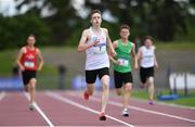 24 June 2017; Adam Hughes of Regent House, Newtownards, Co. Down, competing during the 400 metre race at the Irish Life Health Tailteann School’s Interprovincial Schools Championships at Morton Stadium in Santry, Dublin. Photo by Ramsey Cardy/Sportsfile
