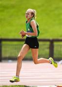 24 June 2017; Abbie Taylor of St Gerard’s Bray, Co. Wicklow, competing during the 3,000 metre race at the Irish Life Health Tailteann School’s Interprovincial Schools Championships at Morton Stadium in Santry, Dublin. Photo by Ramsey Cardy/Sportsfile