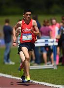 24 June 2017; Keelan Kilrehill of Colaiste Iascaigh, Easkey, Co. Sligo, competing in the 3,000 metre race at the Irish Life Health Tailteann School’s Interprovincial Schools Championships at Morton Stadium in Santry, Dublin. Photo by Ramsey Cardy/Sportsfile