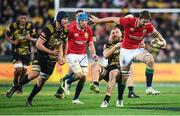 27 June 2017; Iain Henderson of the British & Irish Lions is tackled by Brad Shields of the Hurricanes during the match between Hurricanes and the British & Irish Lions at Westpac Stadium in Wellington, New Zealand. Photo by Stephen McCarthy/Sportsfile