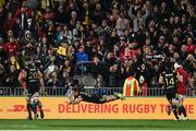 27 June 2017; Wes Goosen of of the Hurricanes scores a try during the match between Hurricanes and the British & Irish Lions at Westpac Stadium in Wellington, New Zealand. Photo by Stephen McCarthy/Sportsfile