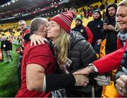 27 June 2017; Rory Best of the British & Irish Lions with his wife Jodie and mother Pat following the match between Hurricanes and the British & Irish Lions at Westpac Stadium in Wellington, New Zealand. Photo by Stephen McCarthy/Sportsfile