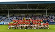 25 June 2017; The Carlow panel ahead of the GAA Hurling All-Ireland Senior Championship Preliminary Round match between Laois and Carlow at O'Moore Park in Portlaoise, Co. Laois. Photo by Ramsey Cardy/Sportsfile