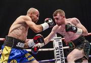 17 June 2017; Paddy Barnes, right, in action against Silvio Olteanu during their WBO European flyweight title bout Photo by Ramsey Cardy/Sportsfile
