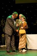 18 February 2012; Roisín Ní Bhrádaig, St Patrick's GAA Club, Palmerstown, Dublin, who won the All-Ireland Title for Recitation for Storytelling in the All-Ireland Scór na nÓg Final 2012 is presented with her prize by Paddy Naughton, Cathaoirleach, Comhairle Connacht. Royal Theatre & Events Centre, Castlebar, Co. Mayo. Picture credit: Ray McManus / SPORTSFILE