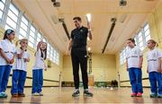 30 June 2017; Senior Infant Pupils from Holy Child National School participate in an Athletics Ireland Fit4Class workshop with former Irish international athelte David Gillick at Holy Child National School in Whitehall, Dublin. Photo by Sam Barnes/Sportsfile