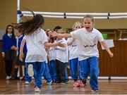 30 June 2017; Senior Infant Pupils from Holy Child National School participate in an Athletics Ireland Fit4Class workshop, lead by teacher Brendan Reilly at Holy Child National School in Whitehall, Dublin. Photo by Sam Barnes/Sportsfile