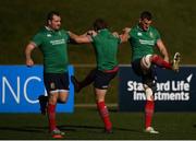 29 June 2017; Ken Owens, left, Leigh Halfpenny and Sam Warburton, right, during a British and Irish Lions training session at Jerry Collins Stadium in Porirua, New Zealand. Photo by Stephen McCarthy/Sportsfile