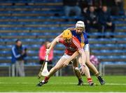 29 June 2017; James Keating of Cork in action against Anthony McKelvey of Tipperary during the Electric Ireland Munster GAA Hurling Minor Championship Semi-Final match between Tipperary and Cork at Semple Stadium in Thurles, Co Tipperary. Photo by Eóin Noonan/Sportsfile