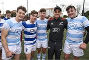 30 June 2017; Blackrock College Senior Cup Team and Development Squad got a chance to train with All Blacks stars Israel Dagg, Joe Moody and Sam Cane at Old Boys University Rugby Club in Wellington today thanks to AIG Insurance. AIG is helping to support the Dublin school’s trip to New Zealand and is also proud sponsor of the All Blacks. Pictured during the Blackrock College training session is Israel Dagg of the New Zealand All Blacks with Blackrock College players. Photo by Stephen McCarthy/Sportsfile