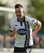 30 June 2017; Robbie Benson of Dundalk celebrates scoring his side's first goal during the SSE Airtricity League Premier Division match between Bray Wanderers and Dundalk at the Carlisle Grounds in Bray, Co Wicklow. Photo by Piaras Ó Mídheach/Sportsfile