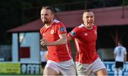 30 June 2017; Conan Byrne, right, of St Patrick's Athletic celebrates after scoring his side's first goal with team-mate Graham Kelly during the SSE Airtricity League Premier Division match between St Patrick's Athletic and Galway United at Richmond Park in Dublin. Photo by David Maher/Sportsfile