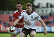 30 June 2017; Padraic Cunningham of Galway United  in action against Gavin Peers of St Patrick's Athletic during the SSE Airtricity League Premier Division match between St Patrick's Athletic and Galway United at Richmond Park in Dublin. Photo by David Maher/Sportsfile